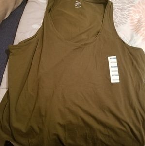 Plain army green tank top